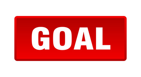 goal button square red push vector image