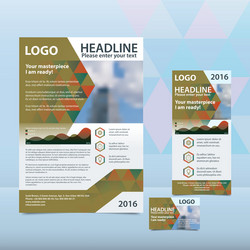 green annual report with the pattern of triangles vector image