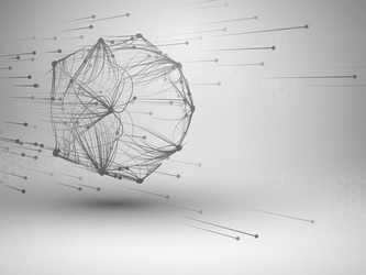 icosahedron with connected lines and dots vector image