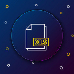 line xls file document download button icon vector image
