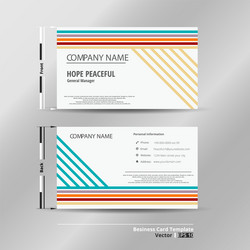 modern colorful stripe lines name card template vector image