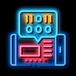 phone app binary code neon glow icon vector