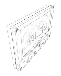 Retro Cassette Tape Rendering vector image