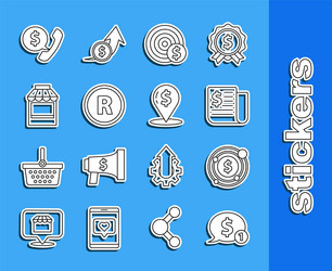 set line speech bubble with dollar target symbol vector image