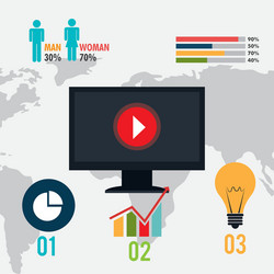 World connections and business infographic vector