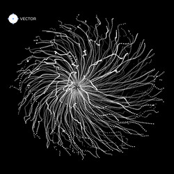 array with dynamic particles 3d futuristic vector image