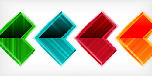 arrow symbols created with 3d effects and line vector image