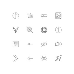 buttons linear thin icons set outlined simple vector image