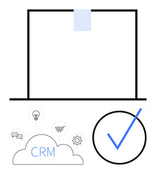 crm system integration with data visualization vector image