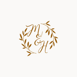 Letter mh wedding monogram logo design Royalty Free Vector
