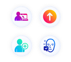 online education swipe up and add user icons set vector image