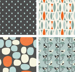 Retro Spring Bird Patterns vector image