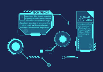 Set of futuristic high-tech interactive elements vector