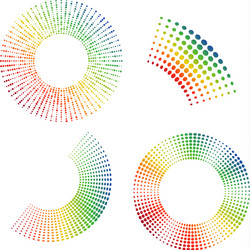 set of rainbow frames and frame elements vector image