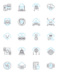 web security linear icons set firewall vector image