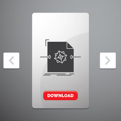 3d document file object processing glyph icon vector image