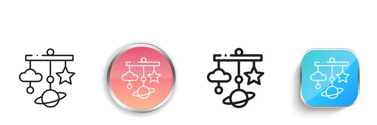 baby mobile icon thin linear regular and button vector image