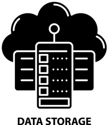 data storage icon black sign with editable Vector Image