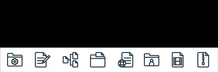 Document and files line icons linear set quality vector