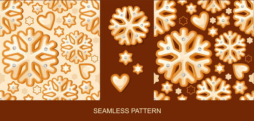 Gingerbread pattern two color options vector