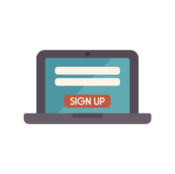 laptop showing sign up form on screen for creating vector image