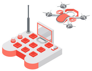 quadcopter and remote controller drone vector image