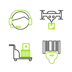 set line scanner scanning bar code electric hand vector image