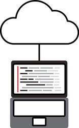 cloud computing laptop programming code storage vector image
