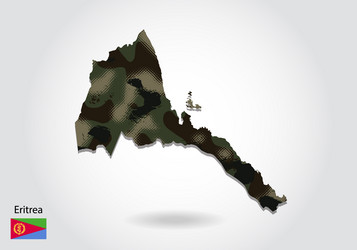 eritrea map with camouflage pattern forest vector