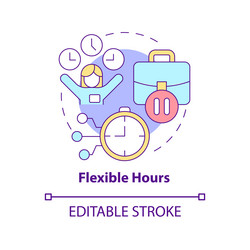 Flexible hours concept icon vector