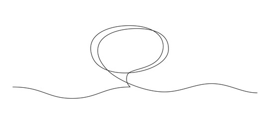 one continuous line drawing of speech bubble chat vector image