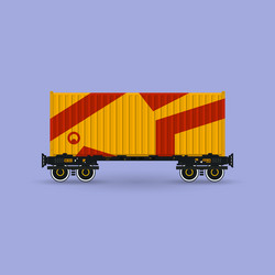 platform with orange container isolated vector image
