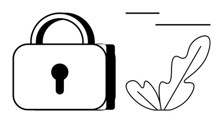secure access concept with padlock and decorative vector image