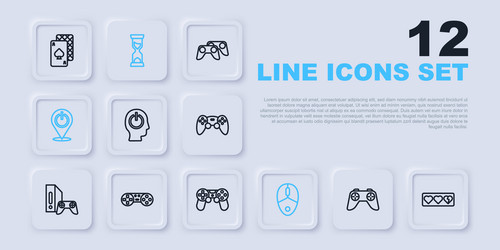 set line game controller or joystick life bar vector image