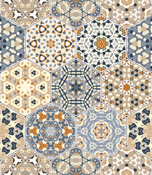 set of hexagonal patterns vector image