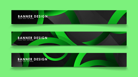 set rectangular banners with background dark vector image