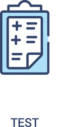 test concept 2 colored icon simple line element vector image