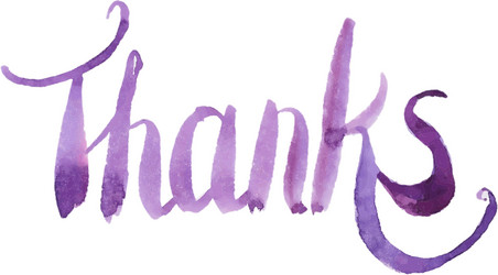 watercolor thanks calligraphy script Vector Image