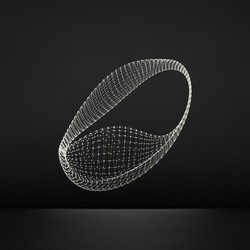 wireframe object with lines and dots abstract 3d vector image