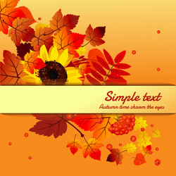 autumn card with horizontally space for text vector image