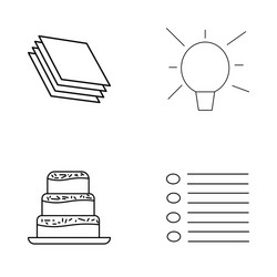 basic elements outline icons set linear icon vector image