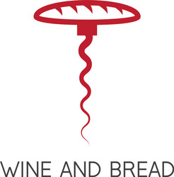 corkscrew and bread in it design template vector image