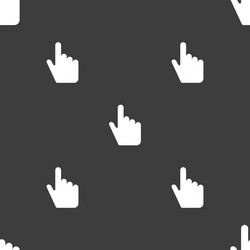 cursor icon sign seamless pattern on a gray vector image