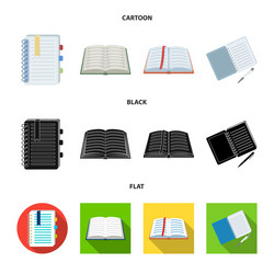 design book and open symbol collection vector image