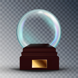 Empty snow globe shadows reflection vector