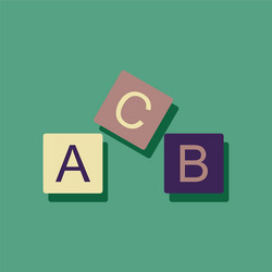 flat icon design toy blocks in sticker style vector image