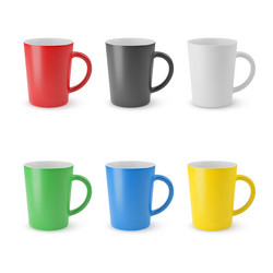 set of empty cups vector image