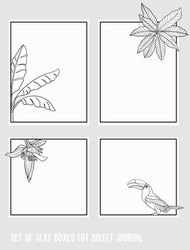set text boxes for bullet journal or notes vector image