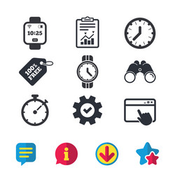 smart watch mechanical clock time and timer vector image