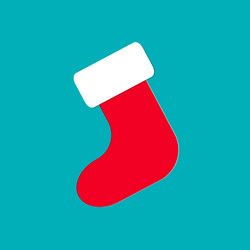 sock with abstract doodle pattern christmas vector image